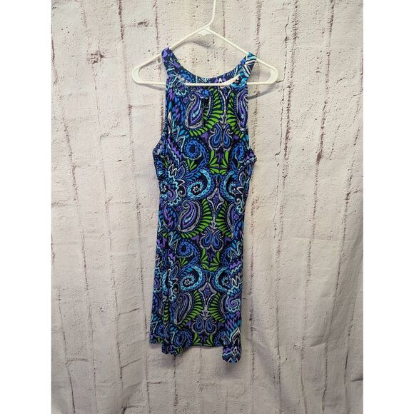 Jude Connally Lisa Halter A Line Dress Size XL Colorful‎ Key Hole Travel - Picture 1 of 10